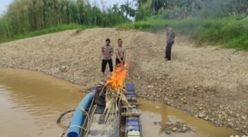 Polsek Kuantan Tengah Tindak PETI Ilegal Jenis Stingkai di Desa Seberang Taluk